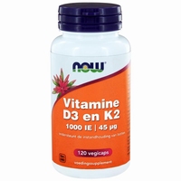 NOW Vitamine D3 1000IE met Vitamine K2 120cap