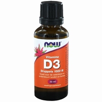 NOW Vitamine D3 druppels 1000ie 30ml
