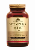 Solgar 54956 Vitamine D3 25 µg/1000 IU 100kauwtabl