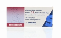 Sandoz Cinnarizine 25mg bij reisziekte 30tabl