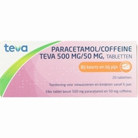 Teva Paracetamol Coffeine 500/50mg 20tabl