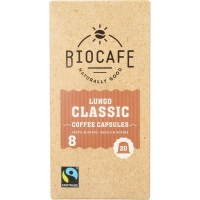 Biocafe Lungo koffiecapsules BIO fairtrade nespresso 20st