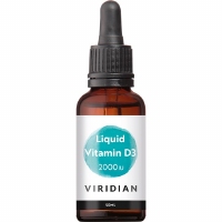 Viridian 0288 Liquid Vitamin D3 2000 IU (50 µg) 50ml
