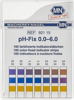 Indicatorstaafjes pH 0-6,0 indicatie 0,5 100strips